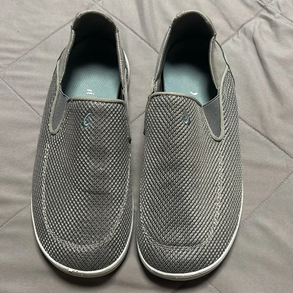 OluKai Nohea Pae Slip-On Gray Mesh Sneakers Size 9